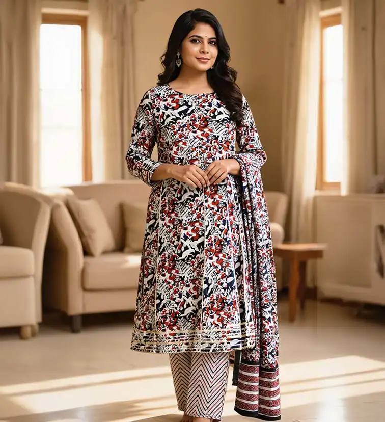 Hand block Cotton Suit Set
