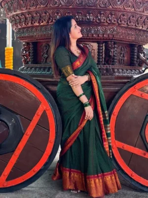 Checks Narayanapatt cotton Saree