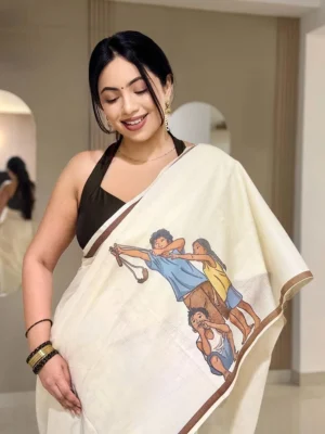 Mango Saree: Pure cotton digital printed