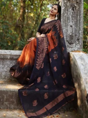 Double SideTemple Korvai Cotton Saree