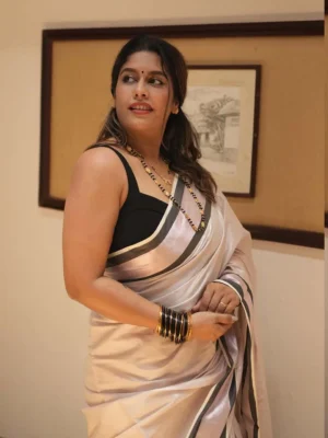 Premium Rose Gold Tissue Saree