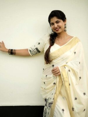 Cotton Embroidered Saree