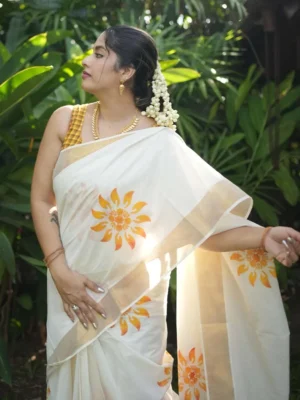 Sunflower Kerala Cotton Saree
