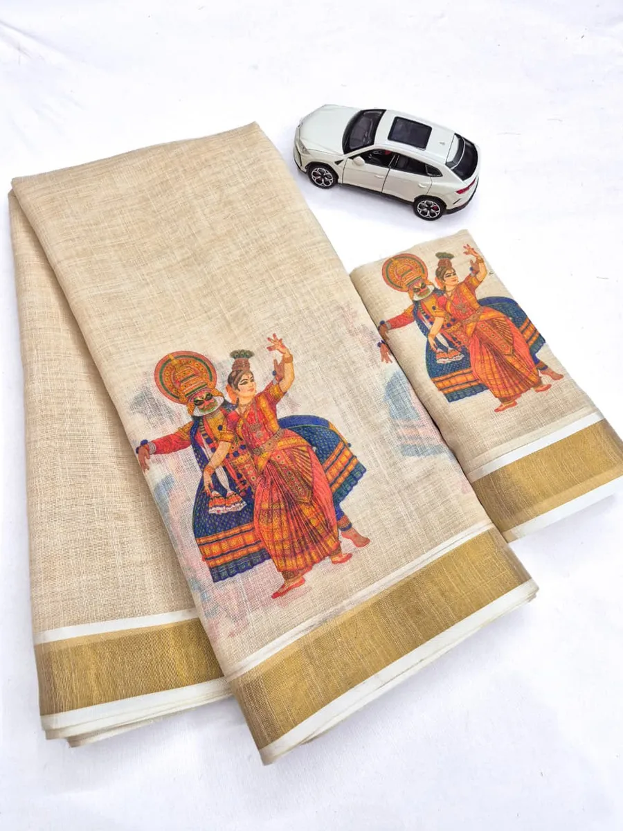 Guaranteed Safe Checkout Onam festival special Cotton Saree