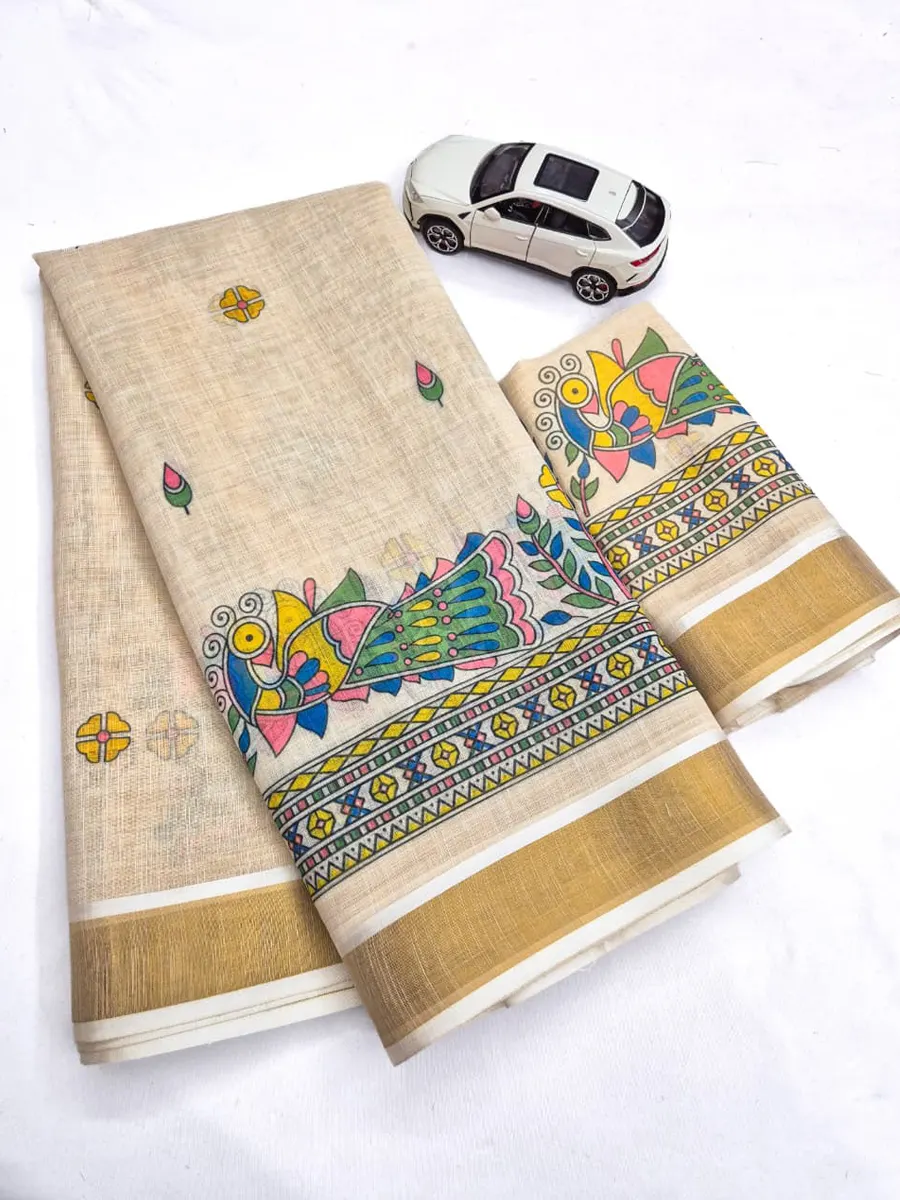 Onam festival special Cotton Saree - Image 2