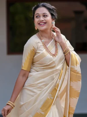 Temple Weave Golden Tissue Saree