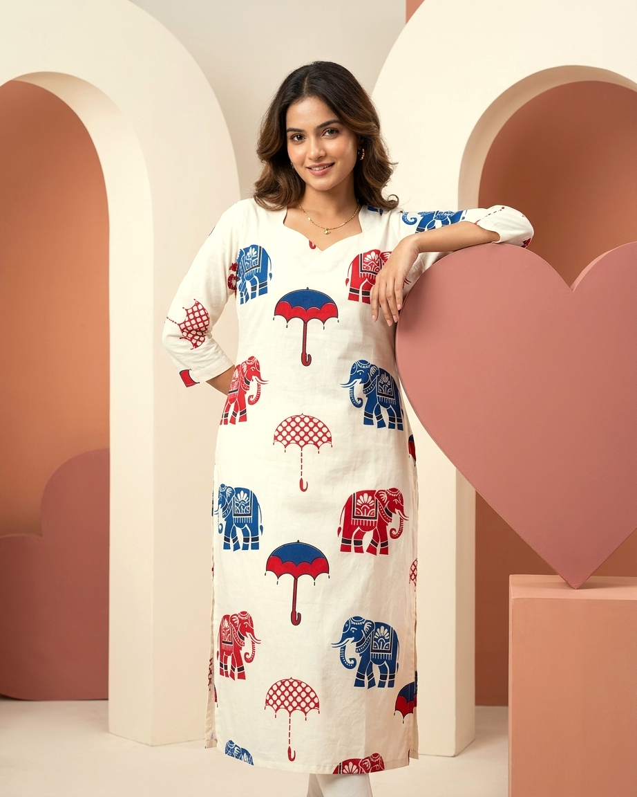 Slitted Kurti with Lining