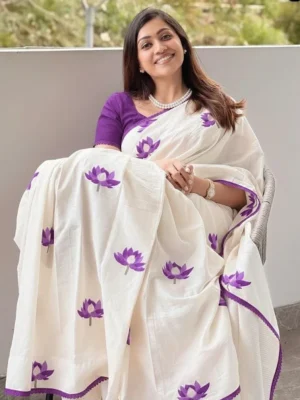 Plain Soft Linen Saree