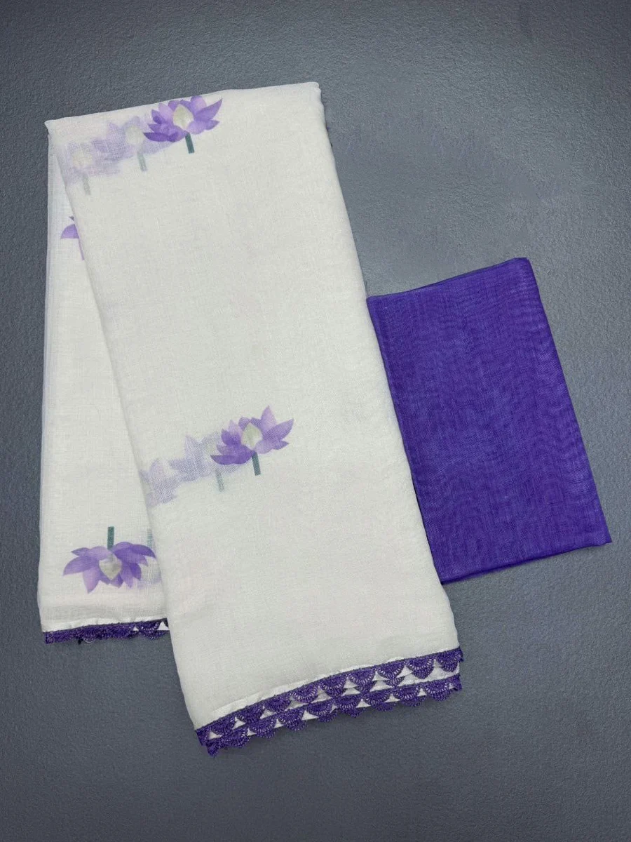 Plain Soft Linen Saree
