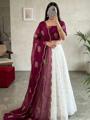 Chinnon silk Kanchi Lehenga