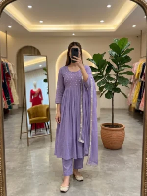 Premium Mul Chanderi Anarkali Kurti